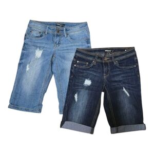 Dollhouse Blue Distressed Knee-Length Jeans